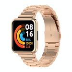 Banda di orologi in acciaio a tre perline per Xiaomi Redmi Watch 2 Lite International versione (oro rosa)