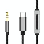 TA131-R1 USB-C / TYPE-C maschio a 3.5mm AUX AUX ADAPPOTO ADAPPARD ADAPPER Cavo con controllo filo, lunghezza del cavo: 1,2 m (grigio)