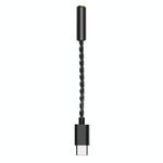 Ta12-R USB-C / Type-C maschio a 3,5 mm audio femmina singolo cristallo rame rame adattatore auricolare (nero)