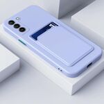 Per Samsung Galaxy S22 5G Skin Feel card Contrast Color Button TPU Cassa del telefono (viola)