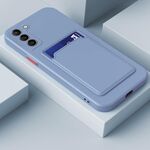 Per Samsung Galaxy S22 + 5G Pelle Skin Feel card a contrasto Colore tasto TPU Cassa del telefono (grigio)
