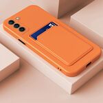 Per Samsung Galaxy S22 + 5g Skin Feel card a contrasto con bottone del colore del pulsante TPU (arancione)