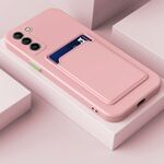 Per Samsung Galaxy S22 + 5G Skin Feel card a contrasto con bottone del colore del pulsante TPU (rosa)