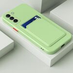 Per Samsung Galaxy S22 + 5G Skin Feel card a contrasto con bottone del colore del pulsante TPU (Matcha Green)