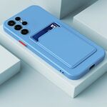 Per Samsung Galaxy S22 Ultra 5G Skin Feel card a contrasto con bottone di colore TPU Cassa del telefono TPU (Sky Blue)