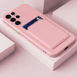 Per Samsung Galaxy S22 Ultra 5G Skin Feel card a contrasto con tasto colore TPU Cassa del telefono TPU (rosa)