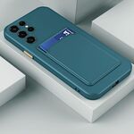 Per Samsung Galaxy S22 Ultra 5G Skin Feel card Contrast Color Button TPU Cassa del telefono (verde scuro)