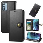 Per Motorola Moto G51 Custodia con fibbia in pelle massima (nera)