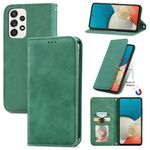 Per Samsung Galaxy A53 5G Pelle retrò Sensazione di custodia in pelle magnetica (verde)