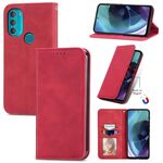 Per Motorola Moto G71 5G SHIND RETRO SENDE MAGNETIC Orizzontale Flip Pelle (Red)