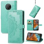 Per Nokia G300 Mandala Flower Embossed Custodia in pelle flip (verde)