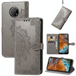 Per Nokia G300 Mandala Flower Embossed flip custodia in pelle flip (grigio)