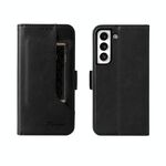 Per Samsung Galaxy S22 5G Dual fixle card portafoglio custodia in pelle di vitello (nero)