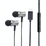 2 PZ TS1812 Tys1812 Type-C Plug In-Ear Digital Wired Auricolare con microfono (nero)