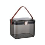 AA329 Doppio strato Transparent Home Medicine Box Box di medicina di grandi dimensioni (nero)