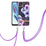 Per Motorola Moto G50 5G Flowers Flowers Case Phone TPU con cordino (Purple Begonia)