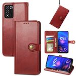 Per la custodia del telefono in pelle di colore solido di OPPO K9S (rosso)