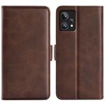 Per OPPO RealMe 9 Pro + Cassa del telefono in pelle magnetica a doppia laterale (Brown)