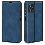 Per OPPO RealMe 9 Pro + Cassa del telefono di aspirazione magnetica retrò-pelle (blu scuro)