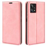 Per OPPO RealMe 9 Pro + Cassa del telefono di aspirazione magnetica retrò-pelle (rosa)