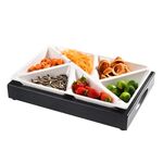 6 in 1 vassoio di frutta compartimentale multifunzione, stile: base + disco bianco
