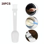 20 pezzi Caffè Grinder Grinder Spoon Grinder Pennello per la pulizia con scala (manico bianco capelli bianchi)