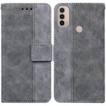 Per Motorola Moto E20 / E30 / E40 custodia in pelle goffrata geometrica (grigio)