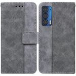 Per Motorola Moto Edge 2021 Cassa del telefono in pelle goffrata geometrica (grigio)