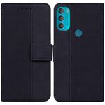 Per Motorola Moto G71 Geometrica Geometrica Custodia in pelle con rilievo (nero)