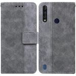 Per Motorola Moto G8 Power Lite Geometrica Geometrica Custodia in pelle in rilievo (grigia)