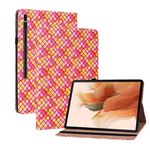 Per Samsung Galaxy Tab S8 + / TAB S7 + Color Weave Texve Texture Custodia in pelle flip in pelle con supporto (Rose Red)
