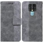 Per Tecno Camon 16 custodia in pelle geometrica in pelle geometrica (grigio)