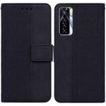 Per Tecno Camon 17 Cassa del telefono in pelle in pelle geometrica Pro (nero)