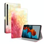 Per Samsung Galaxy Tab S8 / scheda S7 Acquerello motivo a flip in pelle tablet in pelle (primavera ciliegia)