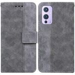 Per OnePLUS 9 Custodia in pelle geometrica in pelle geometrica (grigio)