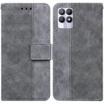 Per il caso di cuoio in pelle in cuoio geometrico OPPO Realme 8i (grigio)