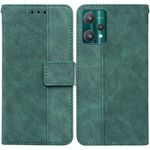 Per OPPO Realme 9 Pro Geometric Geometric in pelle con rilievo (verde)