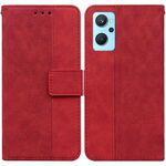 Per OPPO Realme 9i / A76 4G / A36 Custodia in pelle Geometrica Geometrica (Rosso)