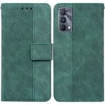 Per OPPO Realme GT Master / Q3 Pro 5G Geometrica Geometrica in pelle con rilievo (verde)