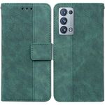 Per OPPO RENO6 Pro + 5G Custodia in pelle geometrica geometrica (verde)