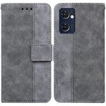 Per OPPO RENO7 5G / Find X5 Lite Geometric Geometric Geometric Pelle Custodia in pelle (grigia)