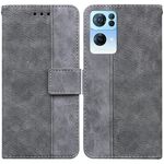 Per OPPO Reno7 Pro 5G Geometrica Geometrica in pelle con rilievo (grigio)