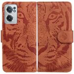 Per OnePlus Nord CE 2 5G Tigre Embossing Pattern Horizontal flip custodia in pelle (marrone)