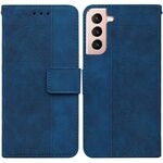 Per Samsung Galaxy S22 5G custodia in pelle geometrica geometrica (blu)