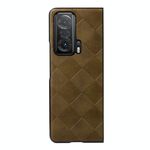 Per Honor Magic V Weave Plaid PU custodia del telefono (verde)