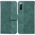 Per Sony Xperia 10 III Custodia in pelle geometrica Geometrica (verde)