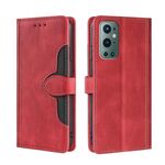 Per OnePLUS 9 Pro Skin Sentise Cappello di paglia Cappello magnetico Cassa del telefono in pelle (rosso)