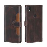 Per Alcatel Axel / Lumos Skin Feel Cappello da paglia Cappello magnetico Cassa del telefono in pelle (marrone)