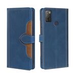 Per Alcatel 1s 2021 / 3L 2021 Skin Feel Steel Cappello di paglia Casetta Magnetica Cassa del telefono in pelle (blu)