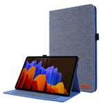 Per Samsung Galaxy Tab S8 Ultra orizzontale Flip Tessuto in tessuto in pelle con tablet con slot per schede e supporto (blu)